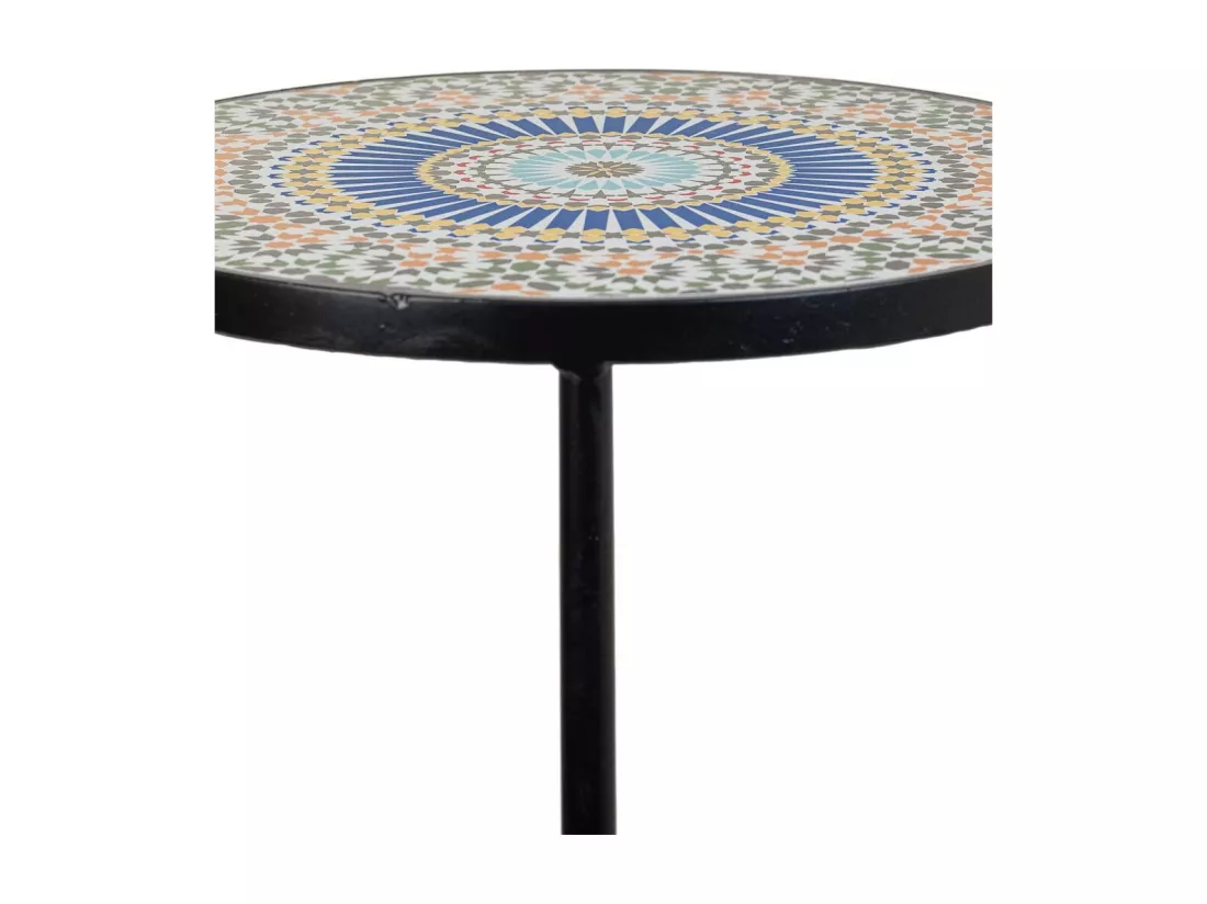 Ensemble de 3 supports en mosaïque et métal noirs