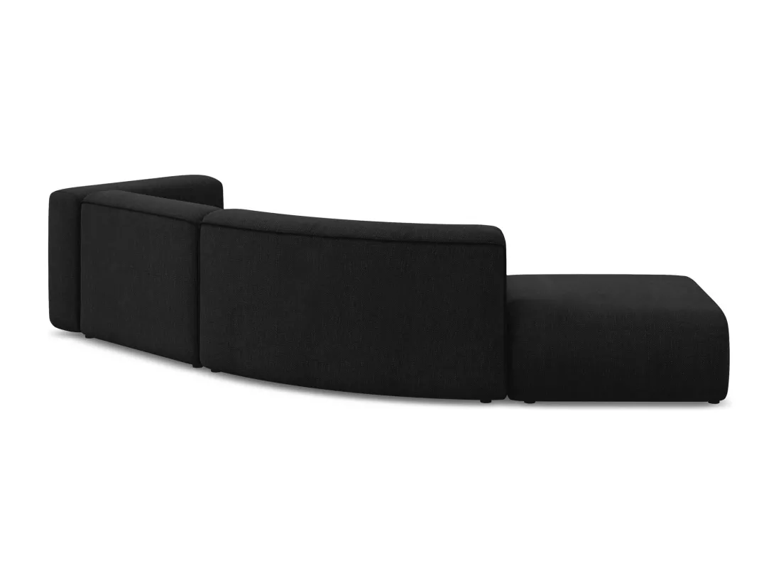 Canapé modulable 4 places gauche en tissu chenille - noir - EKAHI