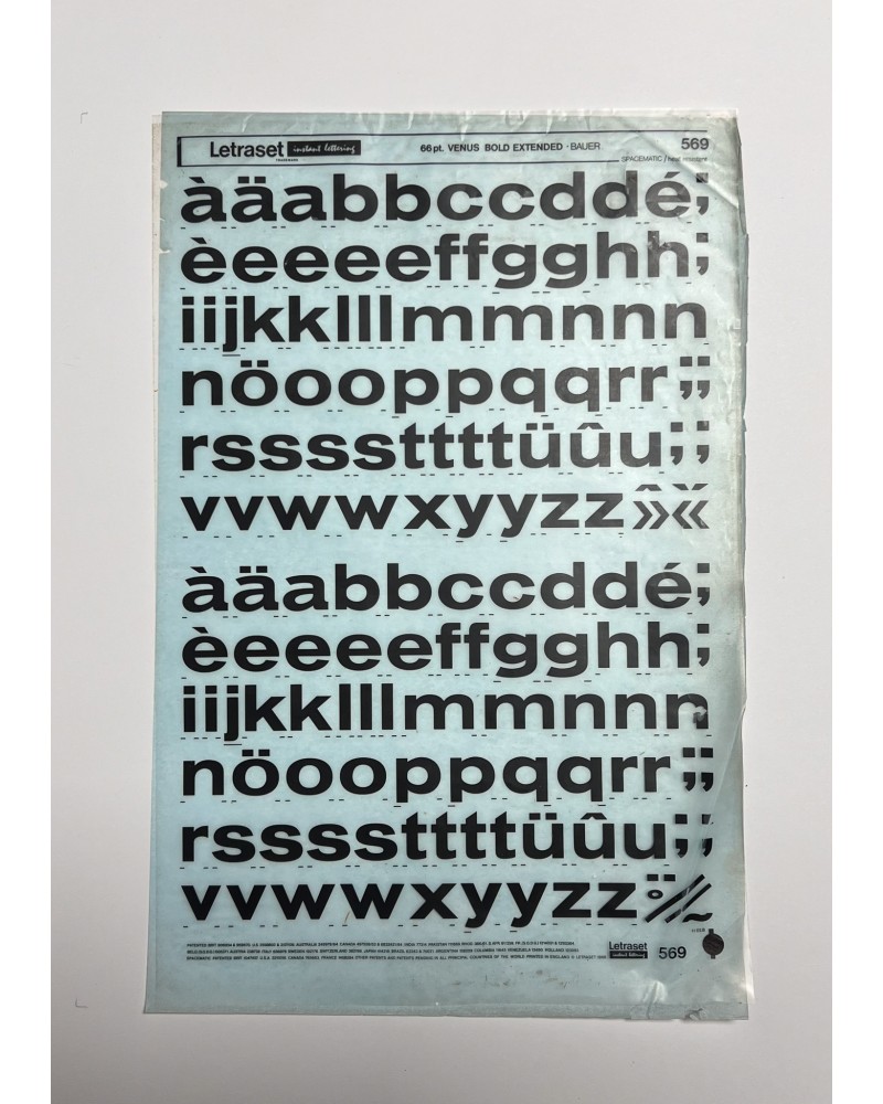 letraset-569- VENUS BOLD EXTENDED - 66pt