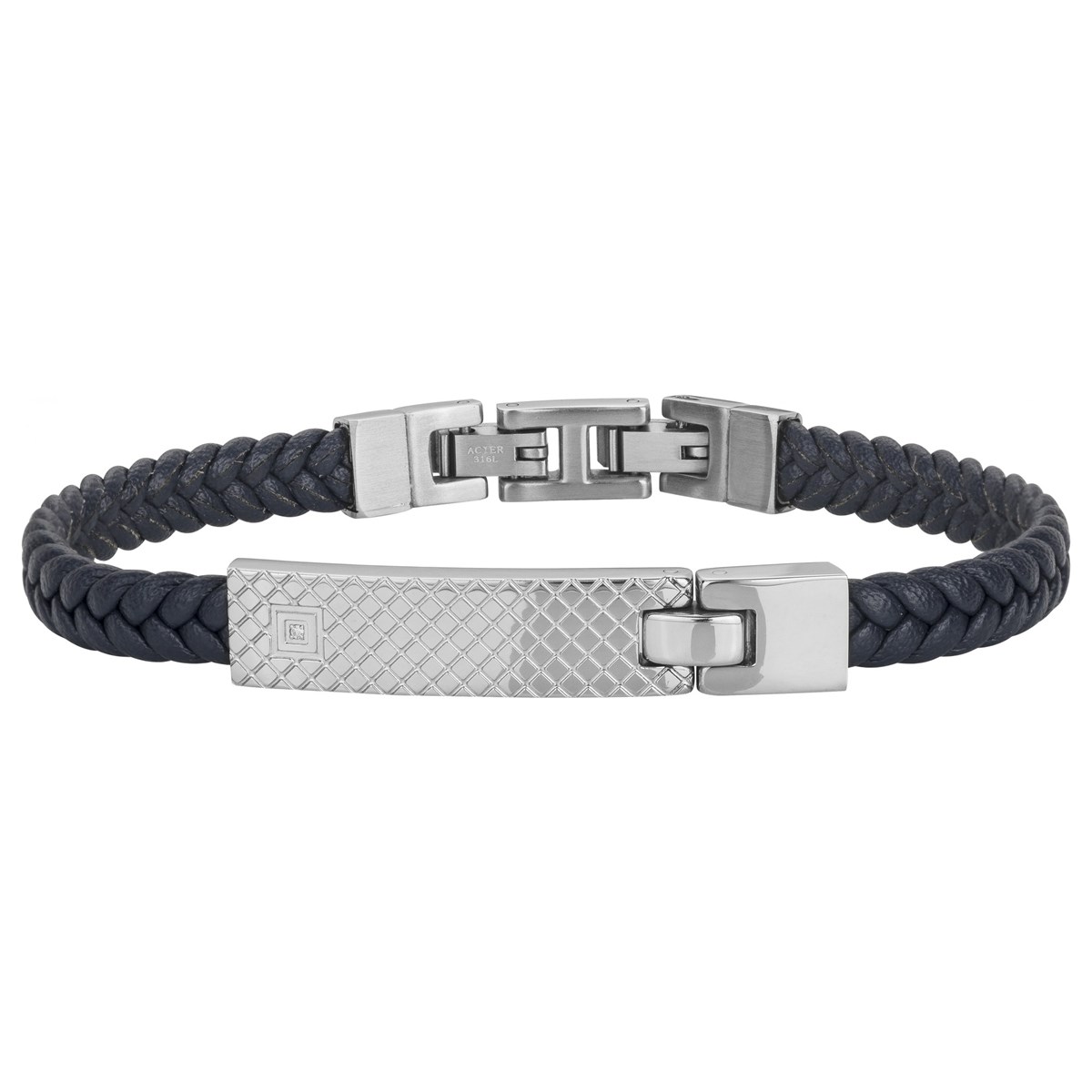 Bracelet souple Simon en Acier 316L avec diamant blanc
