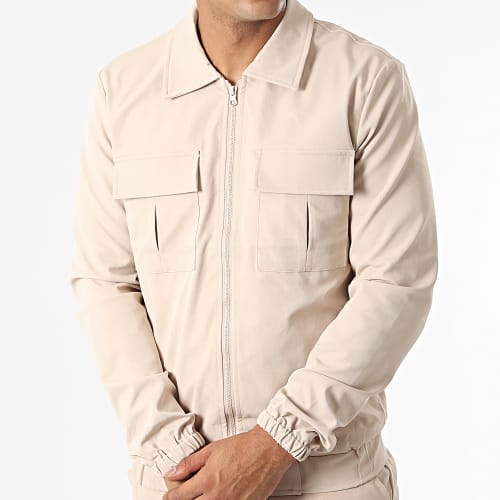 Ensemble Veste Zippée Et Pantalon Cargo AB327 Camel