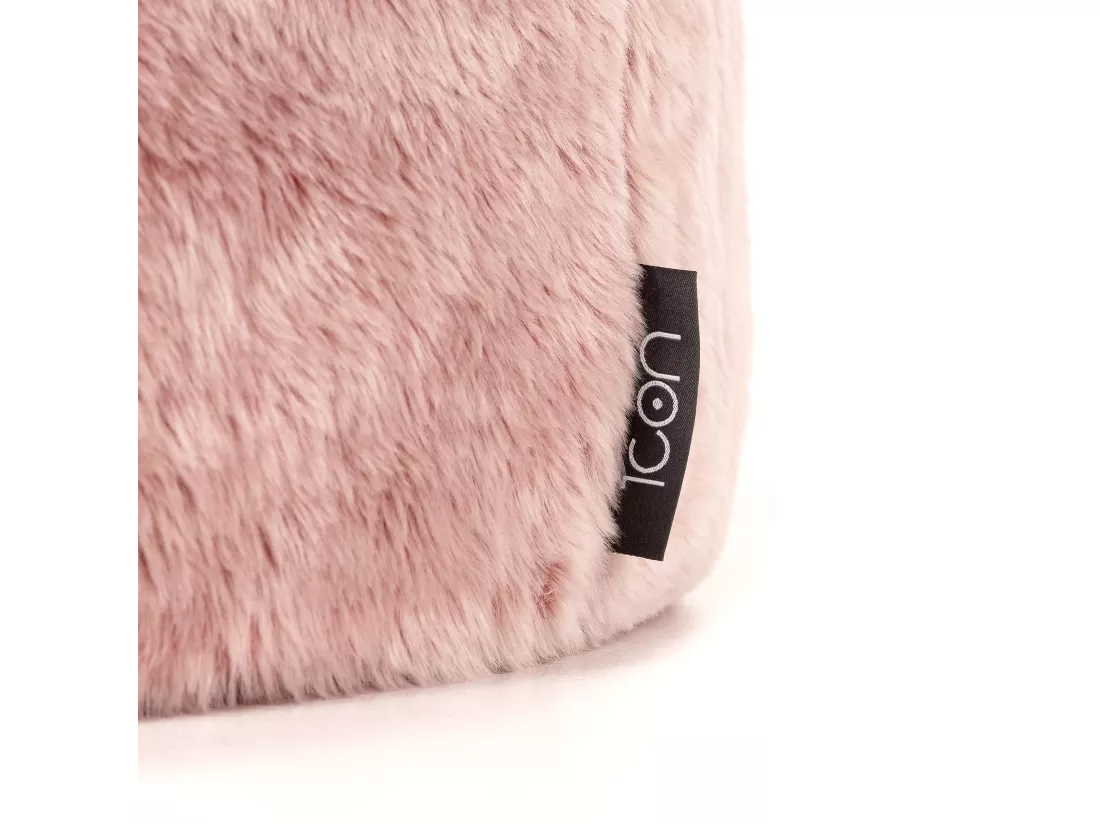 Pouf classique imitation fourrure pour enfants rose poudré