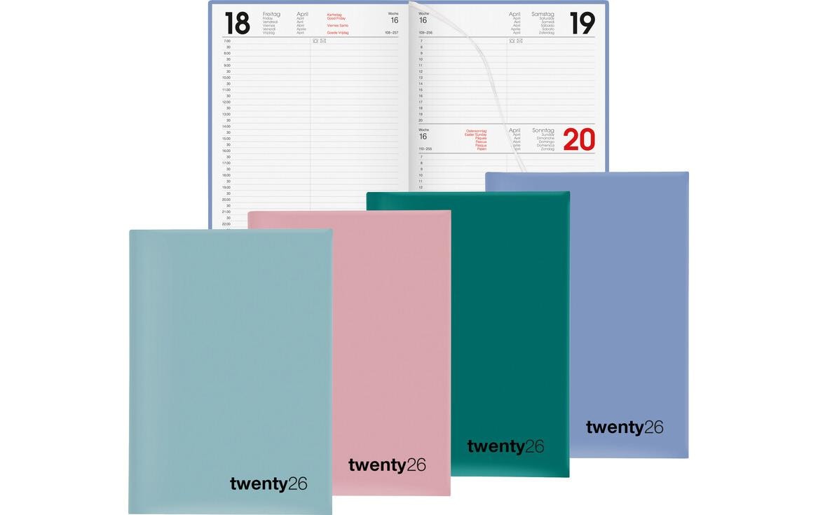 Geschäftsagenda Colorful Blau, 1T/1S, 14.5 x 20.5 cmTaschenagenda 2026