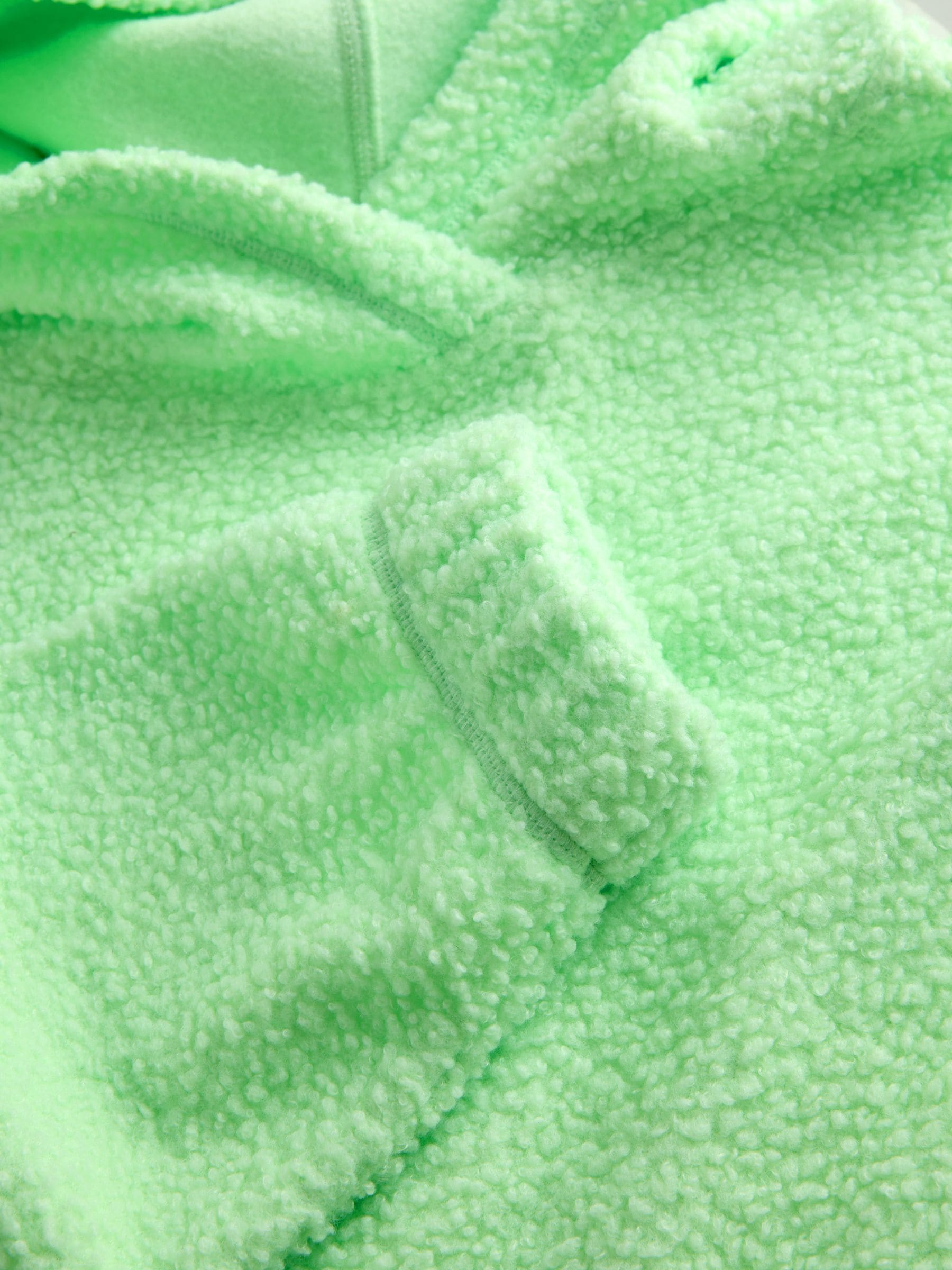 Limoengroen - Soft Teddy Borg Longsleeve Hoodie