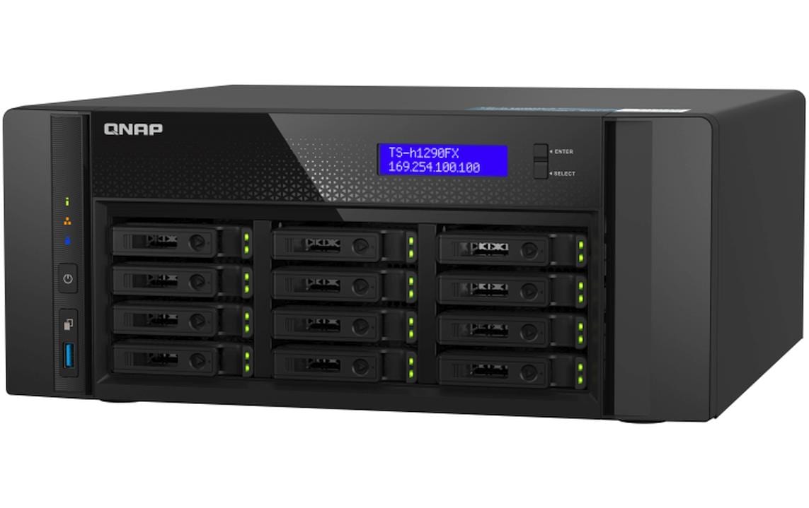 NAS TS-h1290FX-7302P-128G 12 Bay<br>Leistungsstarkes NAS mit 16-Kern-Prozessor und reibungsloser Übertragung
