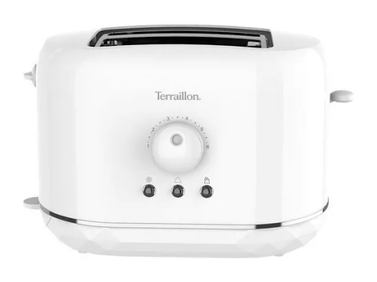 TOASTER 900W REGLAGE ELECTRONIQUE CAPTEUR DE T° DESIGN DIAMANT BLANC TERRAILLON - 15352