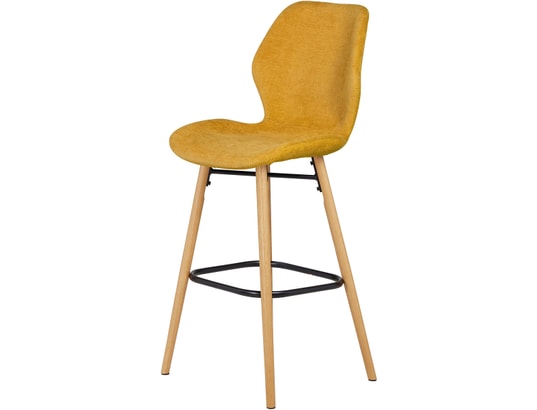 CONCEPT1 - Tabouret Lot de 2 T. Keri moutarde tissu (plan)