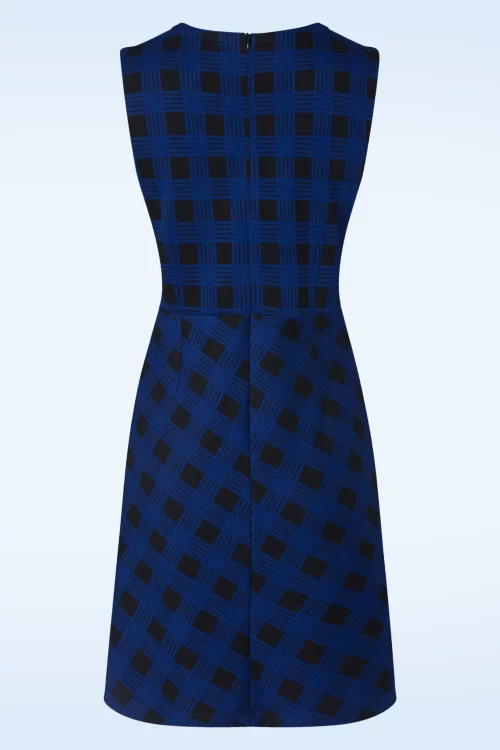 Mademoiselle YéYé Pina Calling overgooierjurk in zwart en blauw