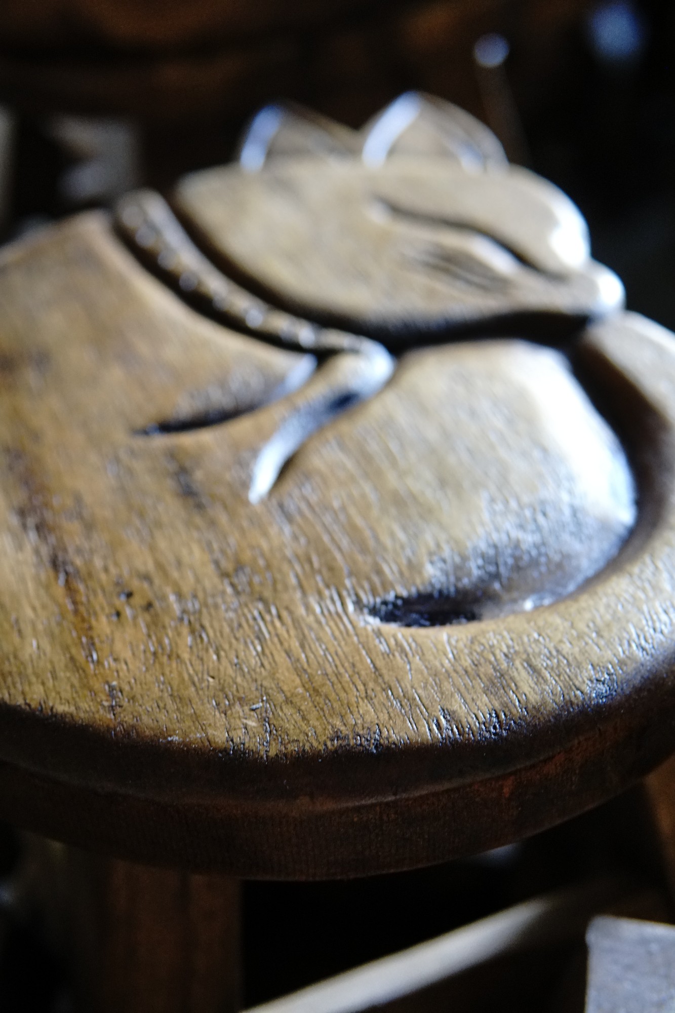 Hocker 'Katze', natur, H 25 cm, Ø 25 cm von fischer's lagerhaus