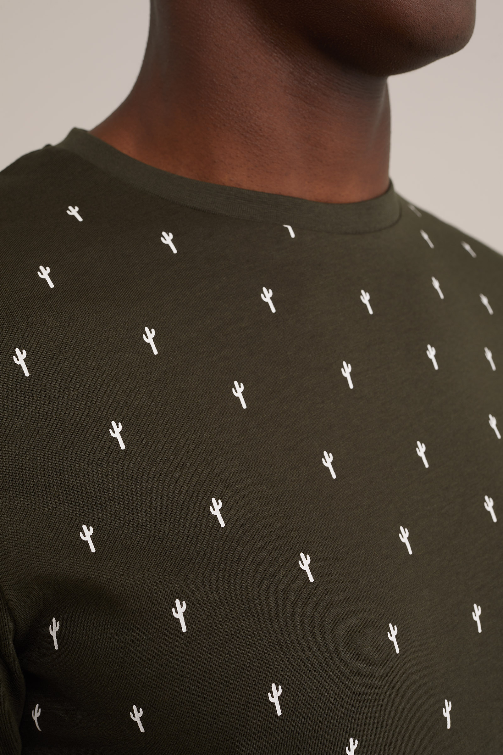 T-shirt met dessin WE Fashion Legergroen