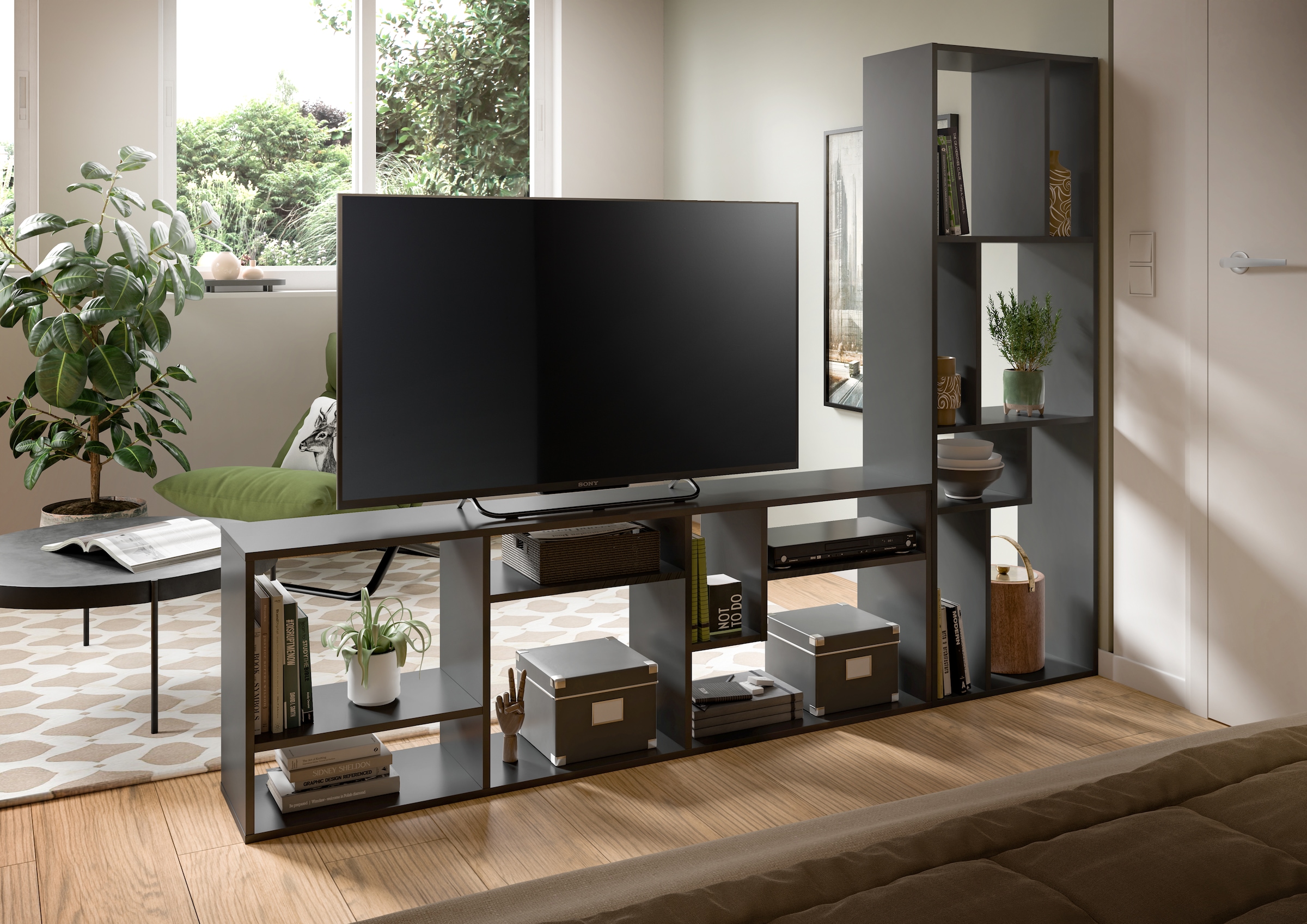INOSIGN Standregal »Korak, Breite 159 cm, vertikal oder horizontal montierbar« universal einsetzbar, Regal, Lowboard, Raumteiler, TV-Möbel, Wandregal