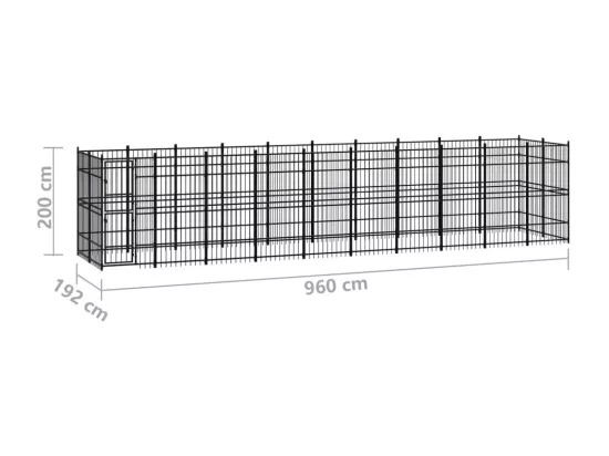 Chenil cage enclos pac noire 960 x 192 x 200 cm 02_0041807