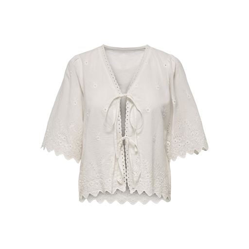 ONLY Nynne Tie Bluse, Cloud Dancer, S