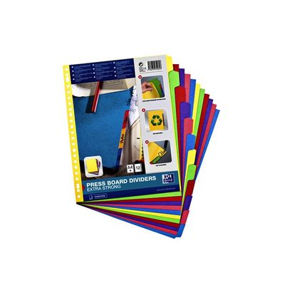 Oxford - Intercalaire 12 positions - A4 Maxi - carte colorée