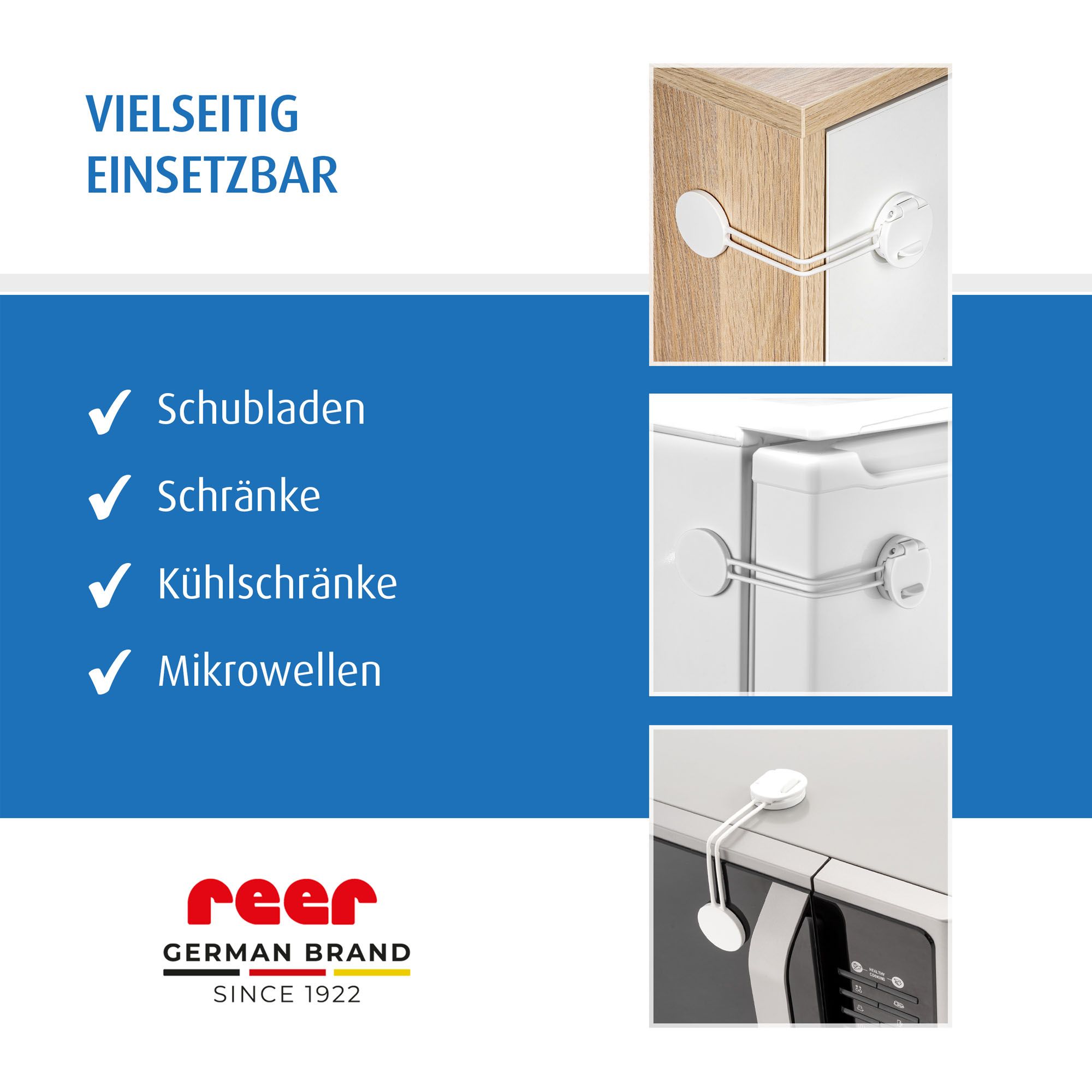 reer Multisicherung zum Sichern von Schränken, Schubladen und mehr