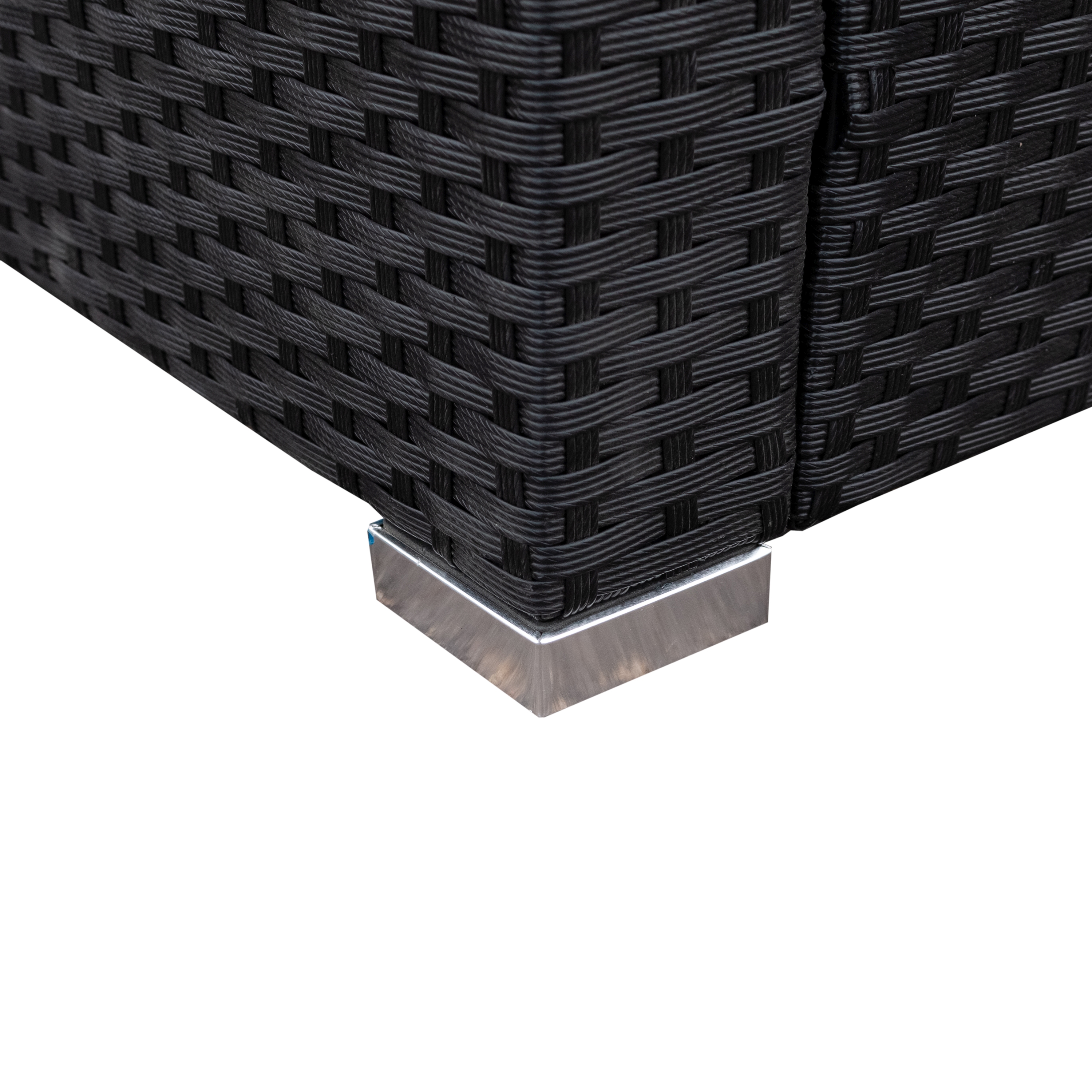 Rattanlounge SALERNO schwarz/anthrazit