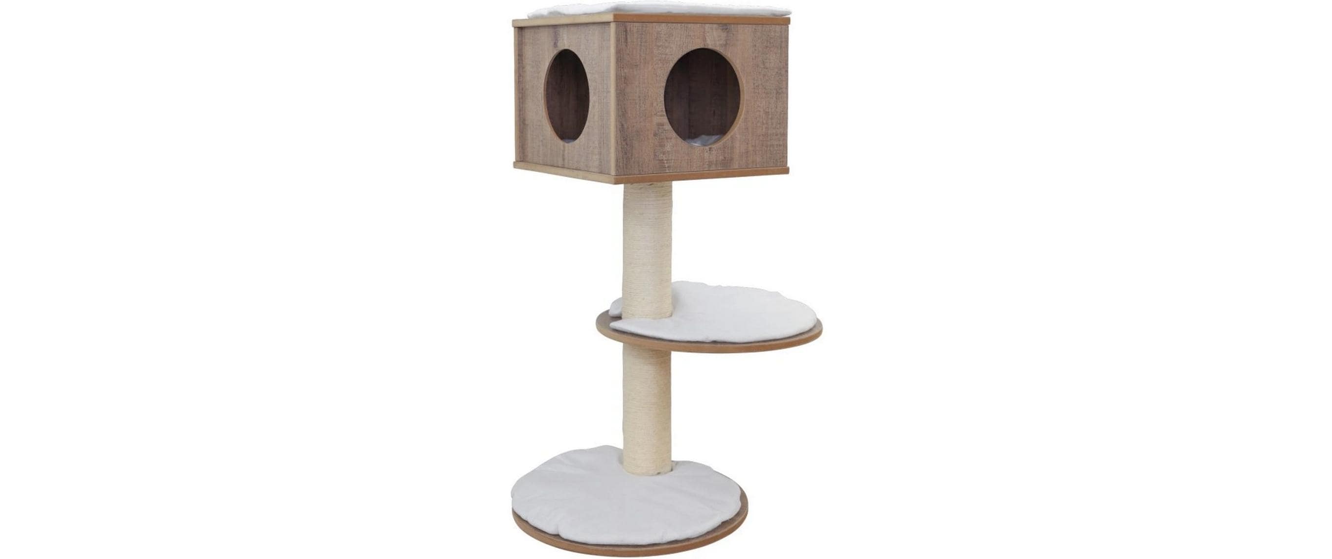 Kratzbaum Dinari Light 110 cm, Braun/WeissWand-Kratzbaum für Katzen