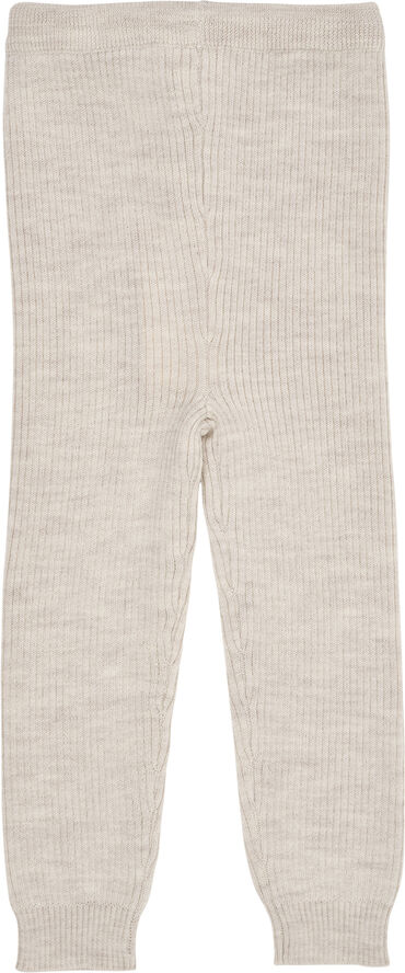Copenhagen Colors MERINO CLASSIC RIB LEGGINGS W. DRAW Pale cream melan