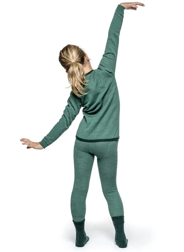 Woolpower Kids' Long Johns 200 Lake Green