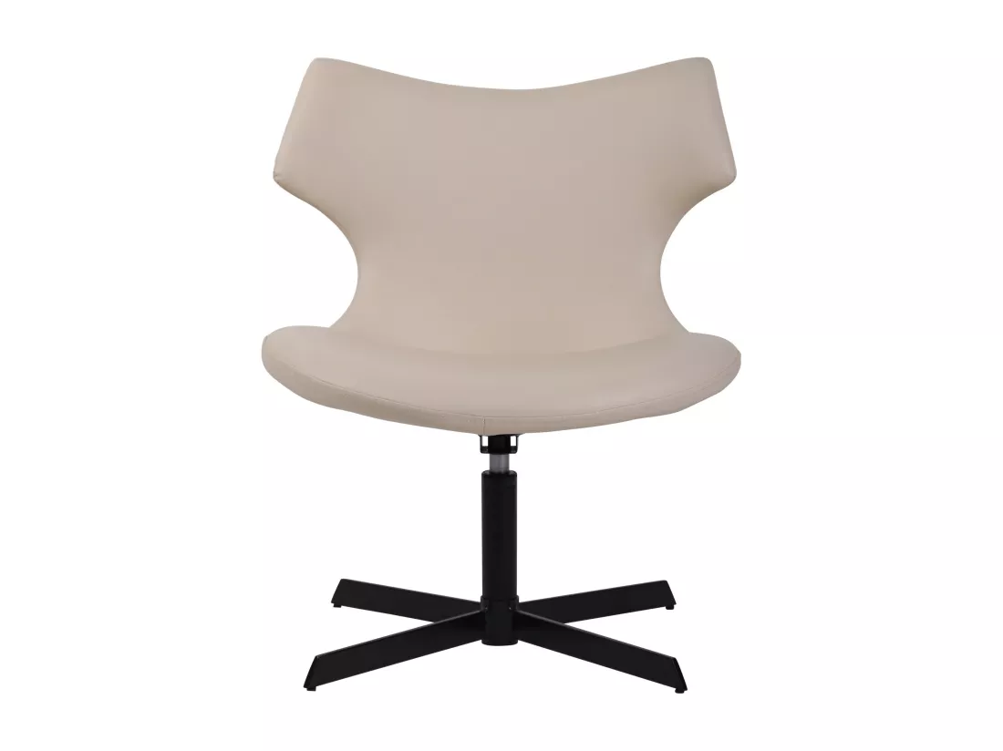 Chaise gondole - Similicuir & Métal noir mat - Crème - Welland