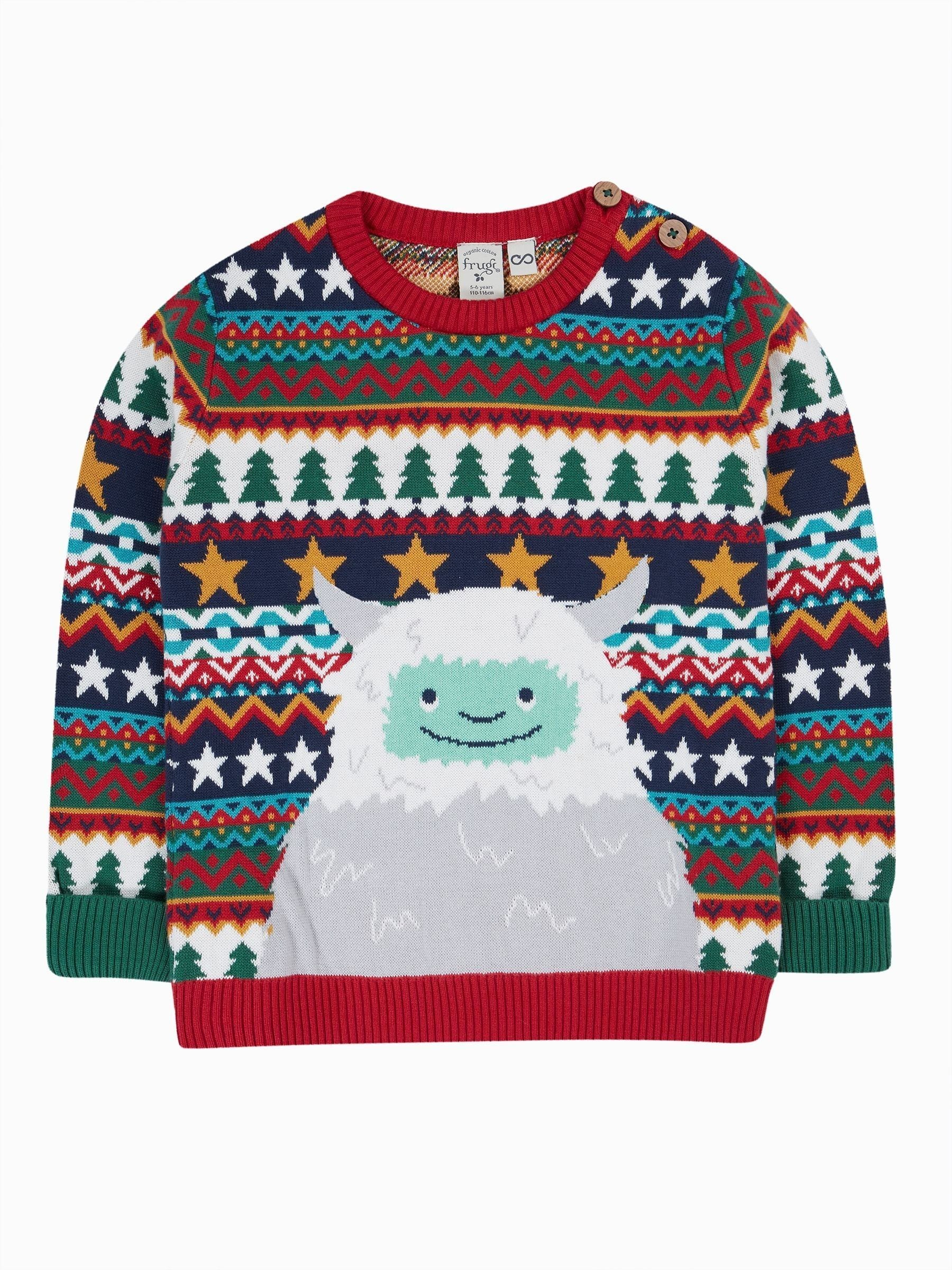 Frugi Blauwe Kerstmis Bos Fairisle Trui