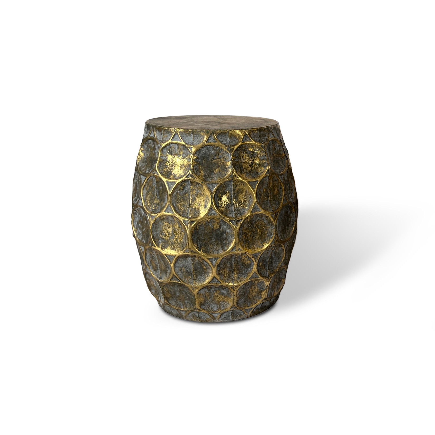 2er-Set Metallhocker 'Juliana', antik gold von fischer's lagerhaus