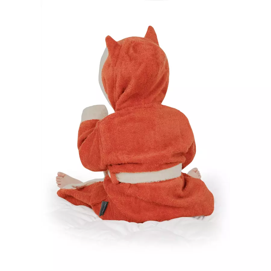 normani Kinder Bademantel aus Bio-Baumwolle Malia Orange  Fuchs