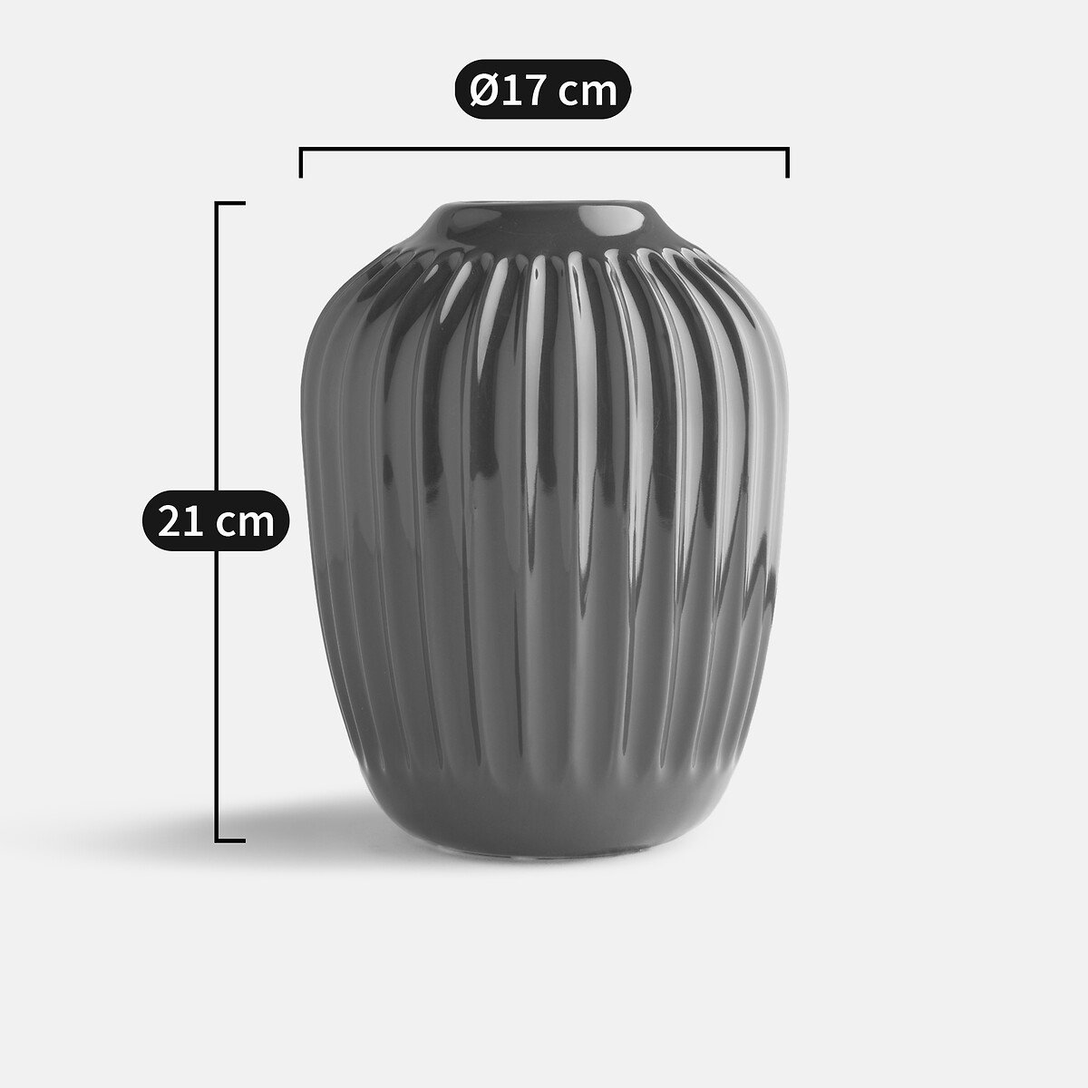 LA REDOUTE INTERIEURS<br>Vaso de cerâmica Generfde Alt.21 cm Estria