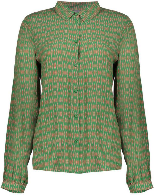 Geisha - Blouse - Groen/Roze - Met Glitterdetails - Dames