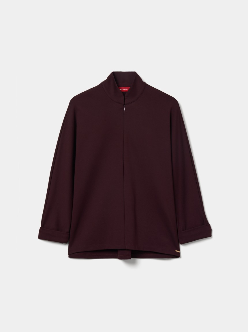 Camisola larga de meia gola