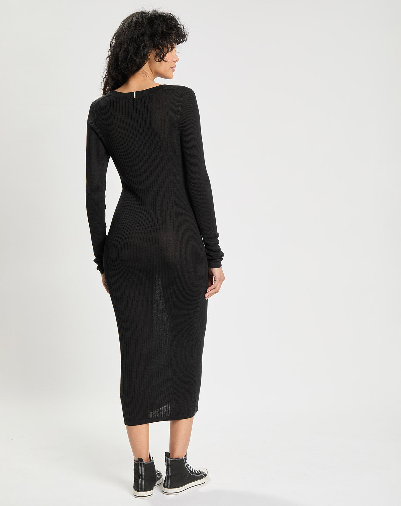 Tommy Hilfiger Robe longue en Lyocell & Soie boutonnée noire