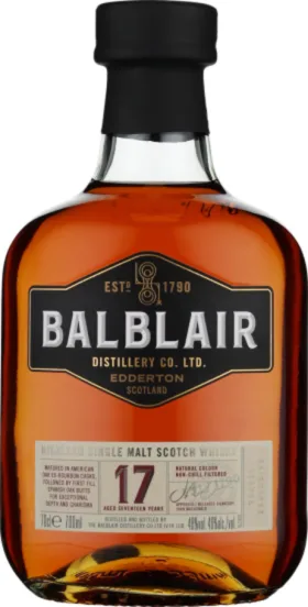 BALBLAIR 17 YEARS SINGLE MALT 70CL