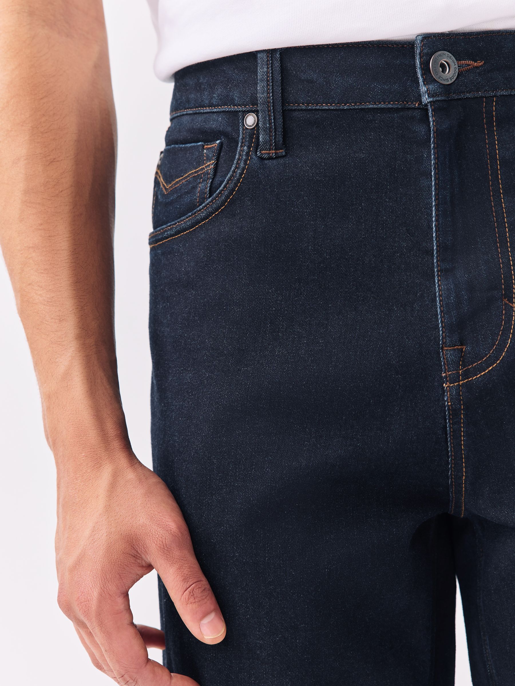 Blauw met wassing - Relaxed fit - Motionflex jeans