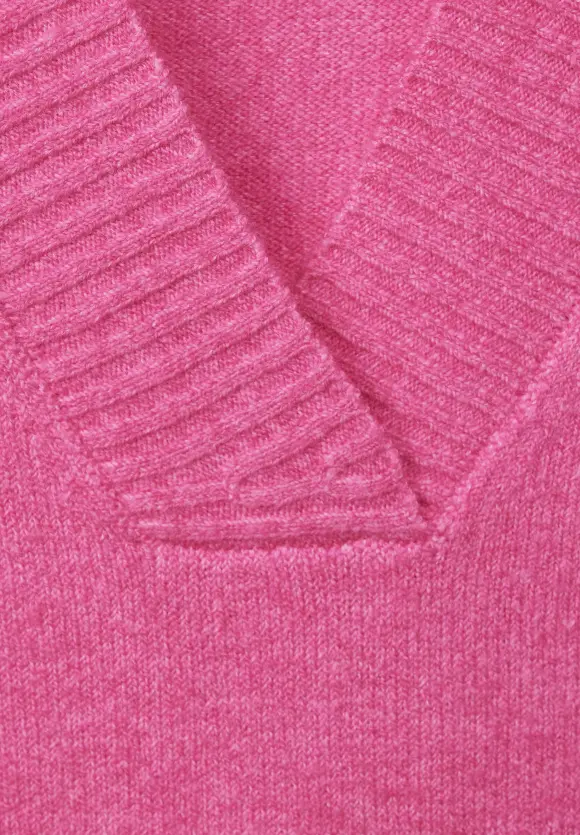 V-Ausschnitt Pullover - cozy pink melange