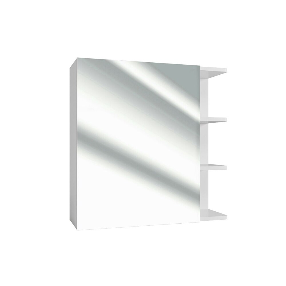 VICCO Badspiegel FYNN 62 x 64 cm weiß - Spiegel Spiegelschrank Wandspiegel