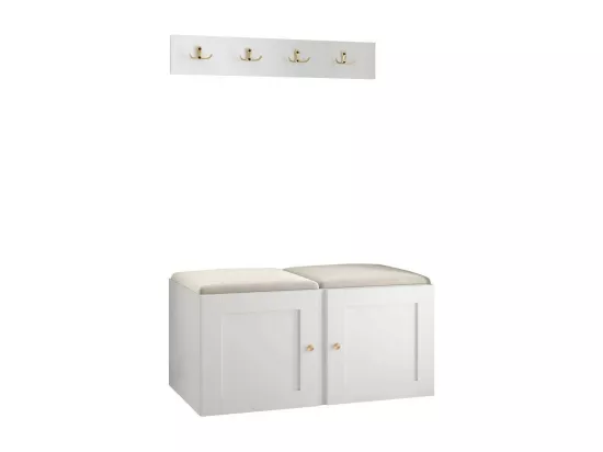 Meuble d'entrée Hartford 376, Brun clair|Blanc, MDF|Stratifié|Tapisserie