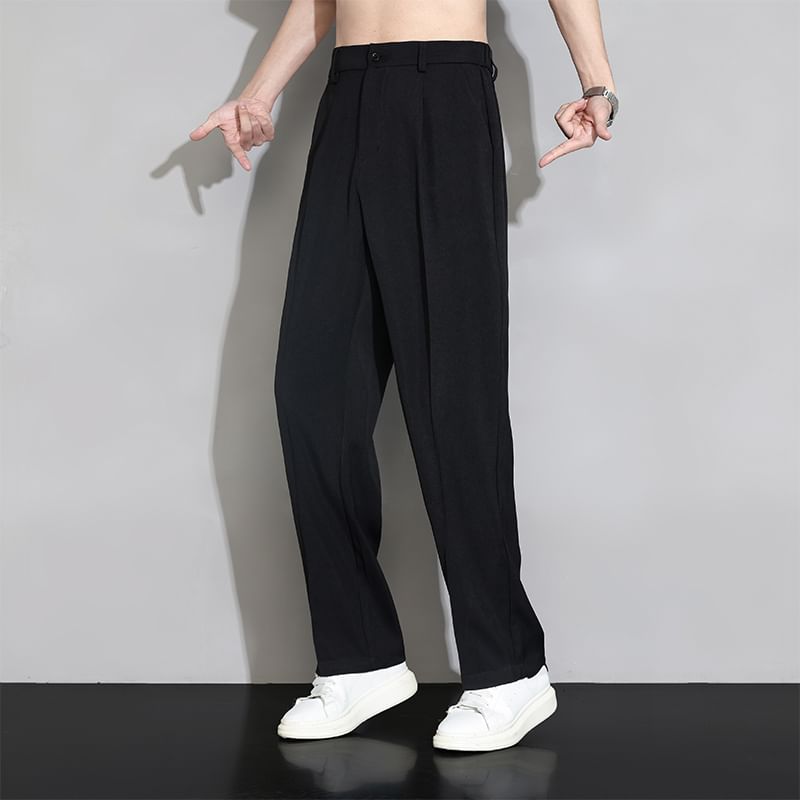 YERGO - Middelhoge effen rechte broek