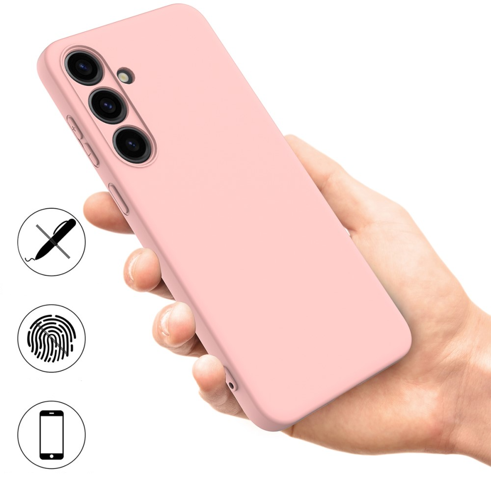 Samsung Galaxy S24  Plus Silikon Case Hülle mit Kameraschutz   Trageschlaufe - Rosa