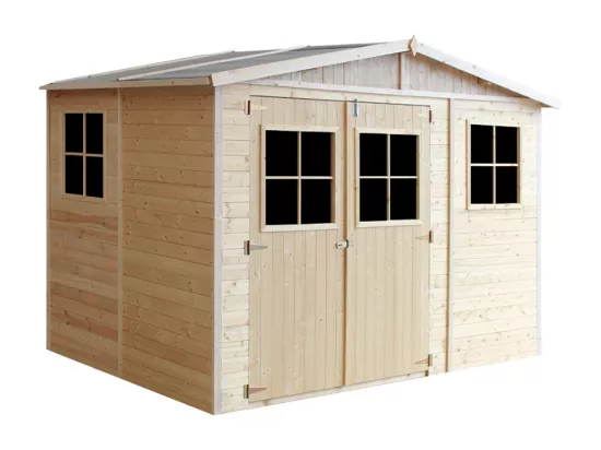 Abri de jardin en bois AVEC LES PLANCHERS IMPRÉGNÉ- 6m2 Timbela M334+M334G