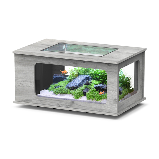 Table basse Aquarium Mesa Salao équipée Chêne L.100x P.63x H.51,5cm