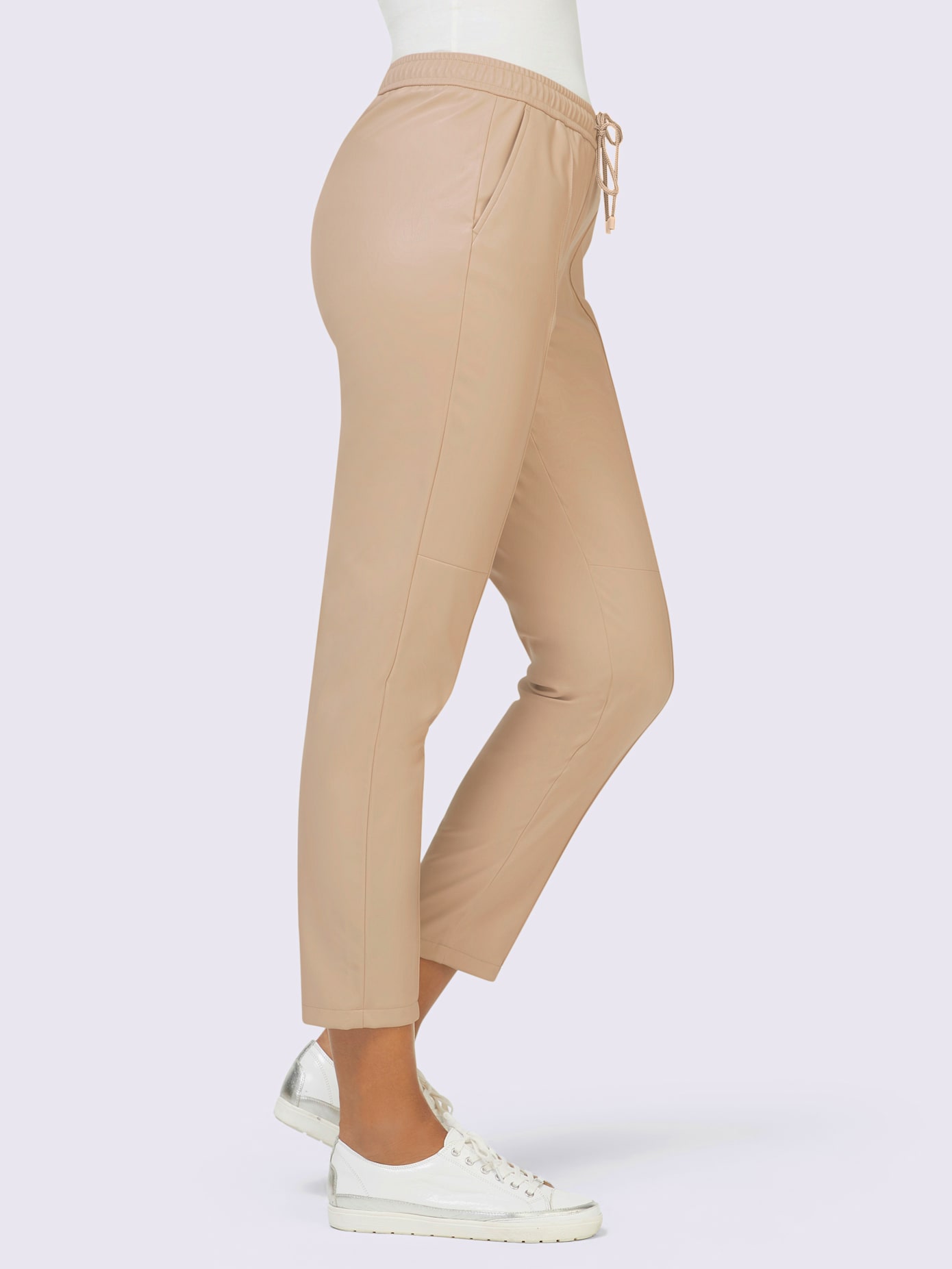 Pantalon en imitation cuir tricot décontracté
