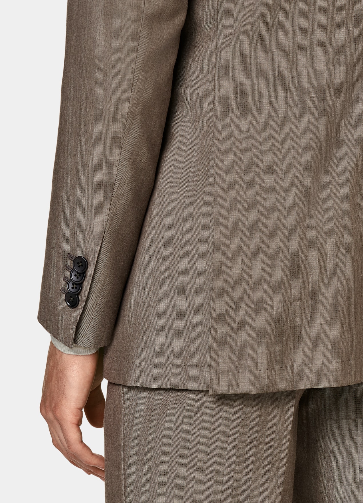 Costume Perennial Havana coupe Tailored taupe à chevrons