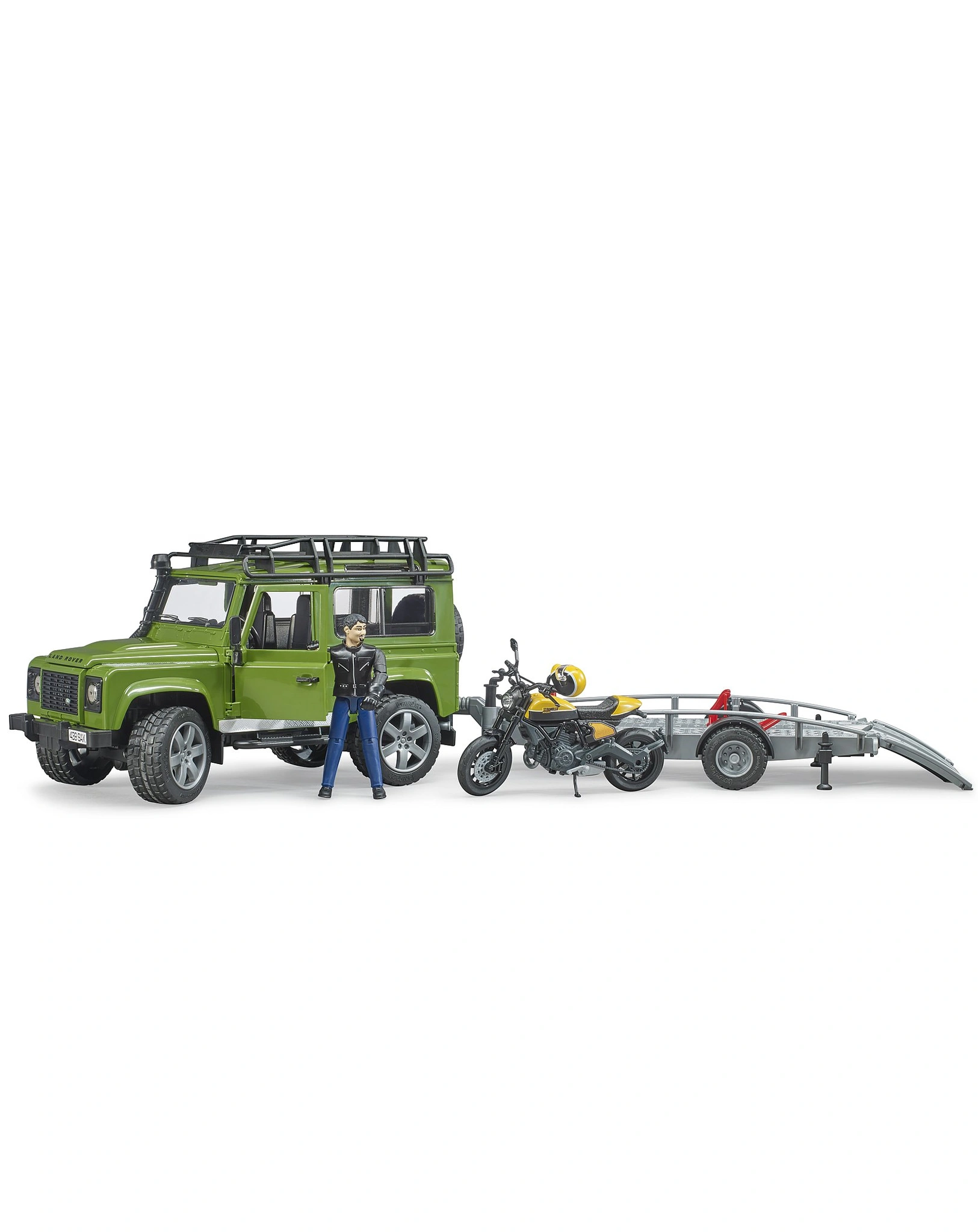Bruder 02589 Land Rover Defender mit Anhänger