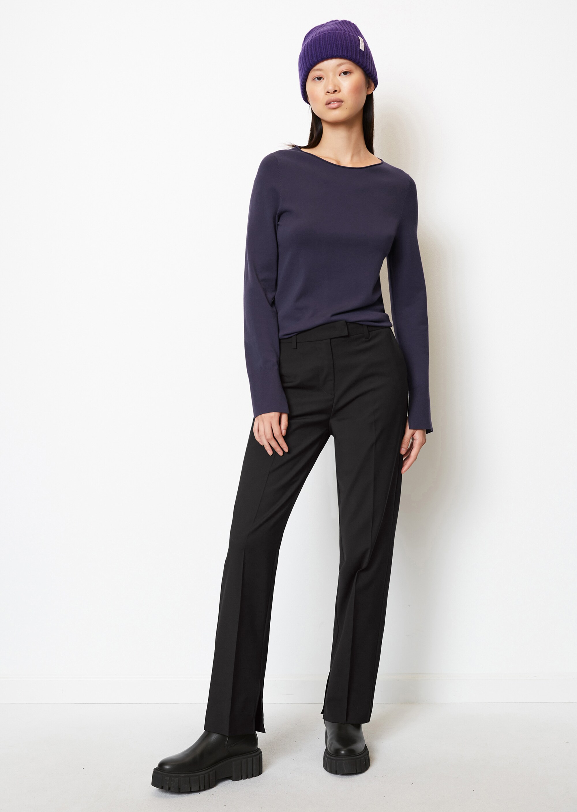 Feinstrick-Pullover slim aus LENZING™ ECOVERO™