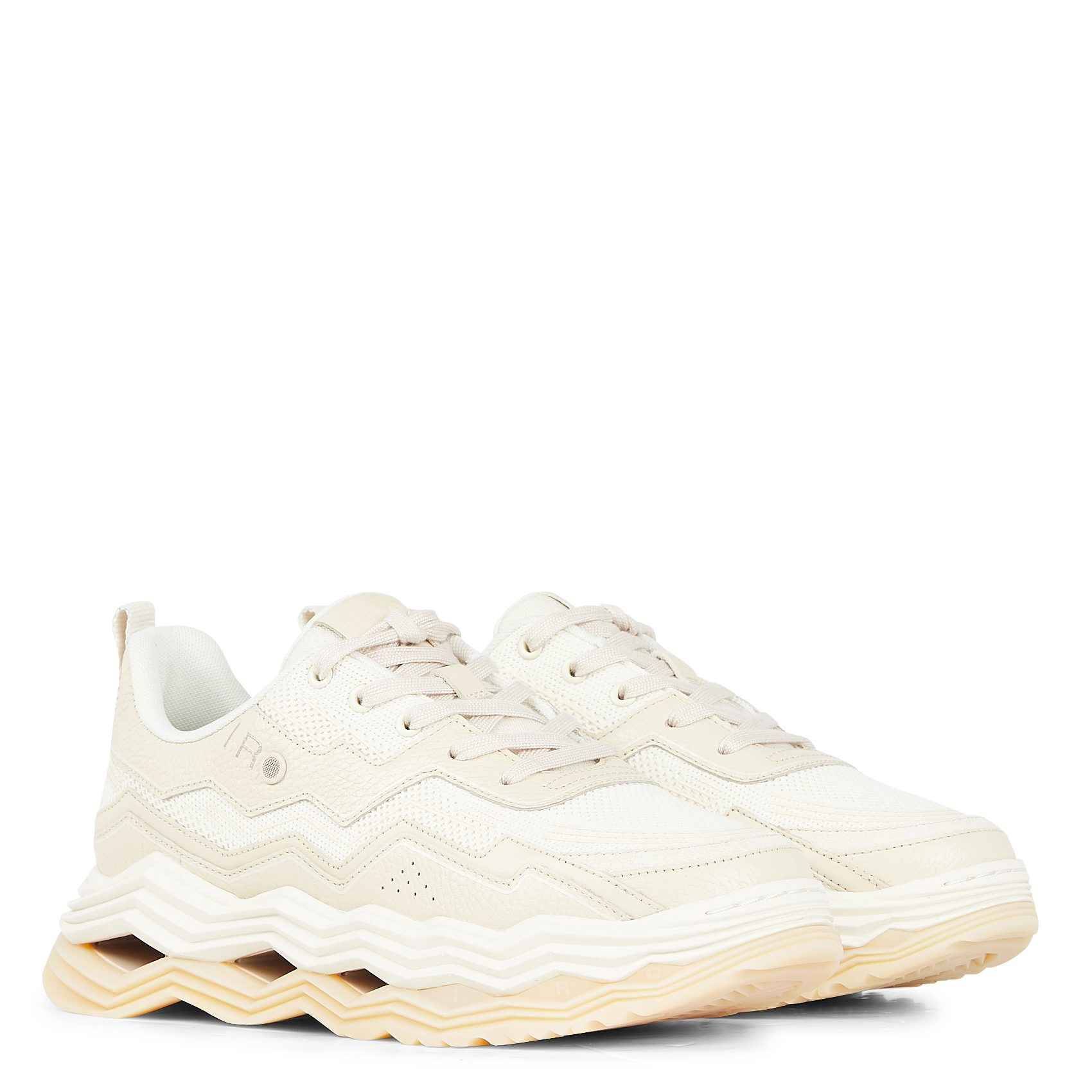 WAVE - Baskets en cuir et mesh| Beige
