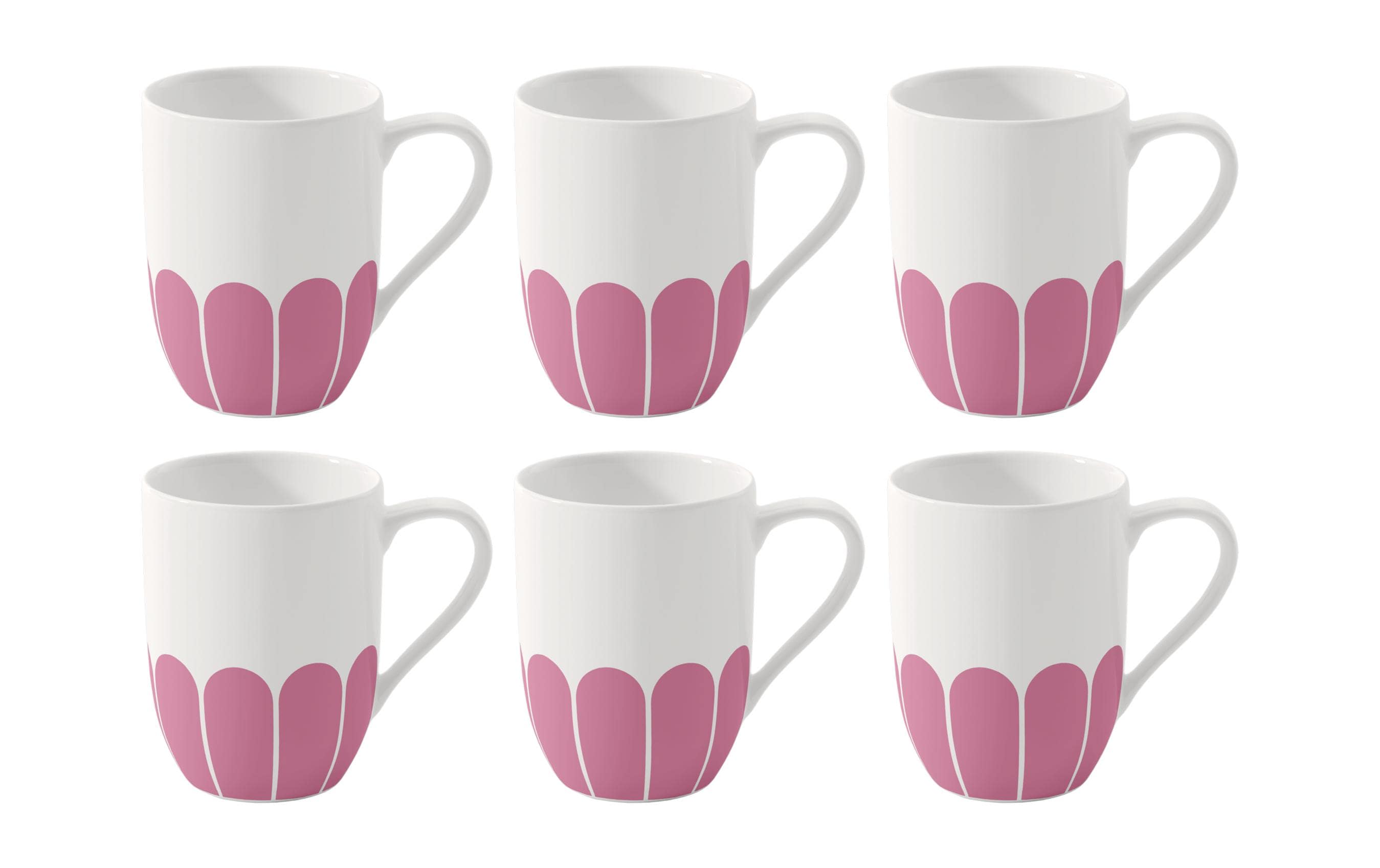Henkelbecher Fleur 290 ml, 6 Stück, Rosa<br>Hochwertiger Becher