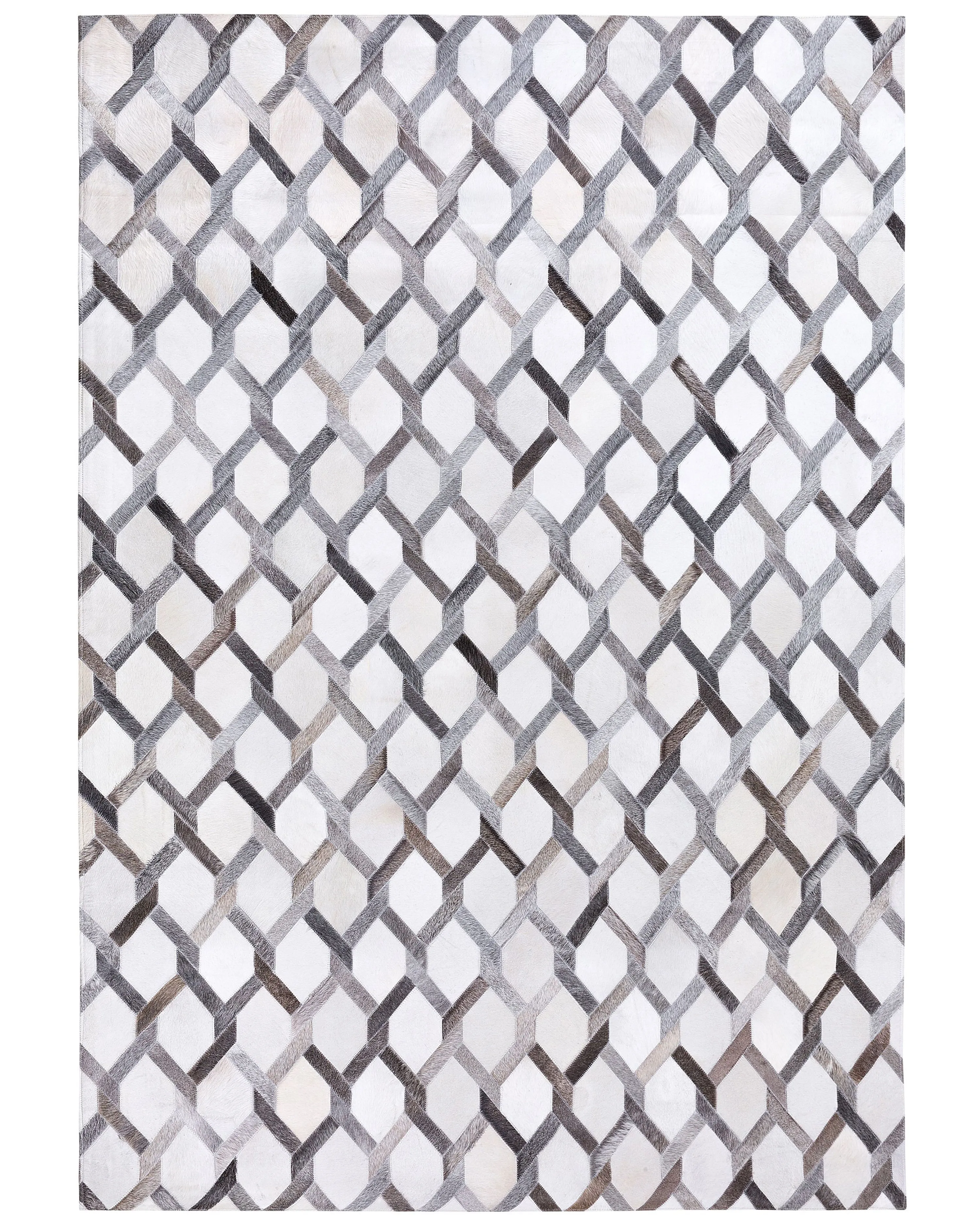 Vloerkleed AYDIN Grijs 160 x 230 cm Leer