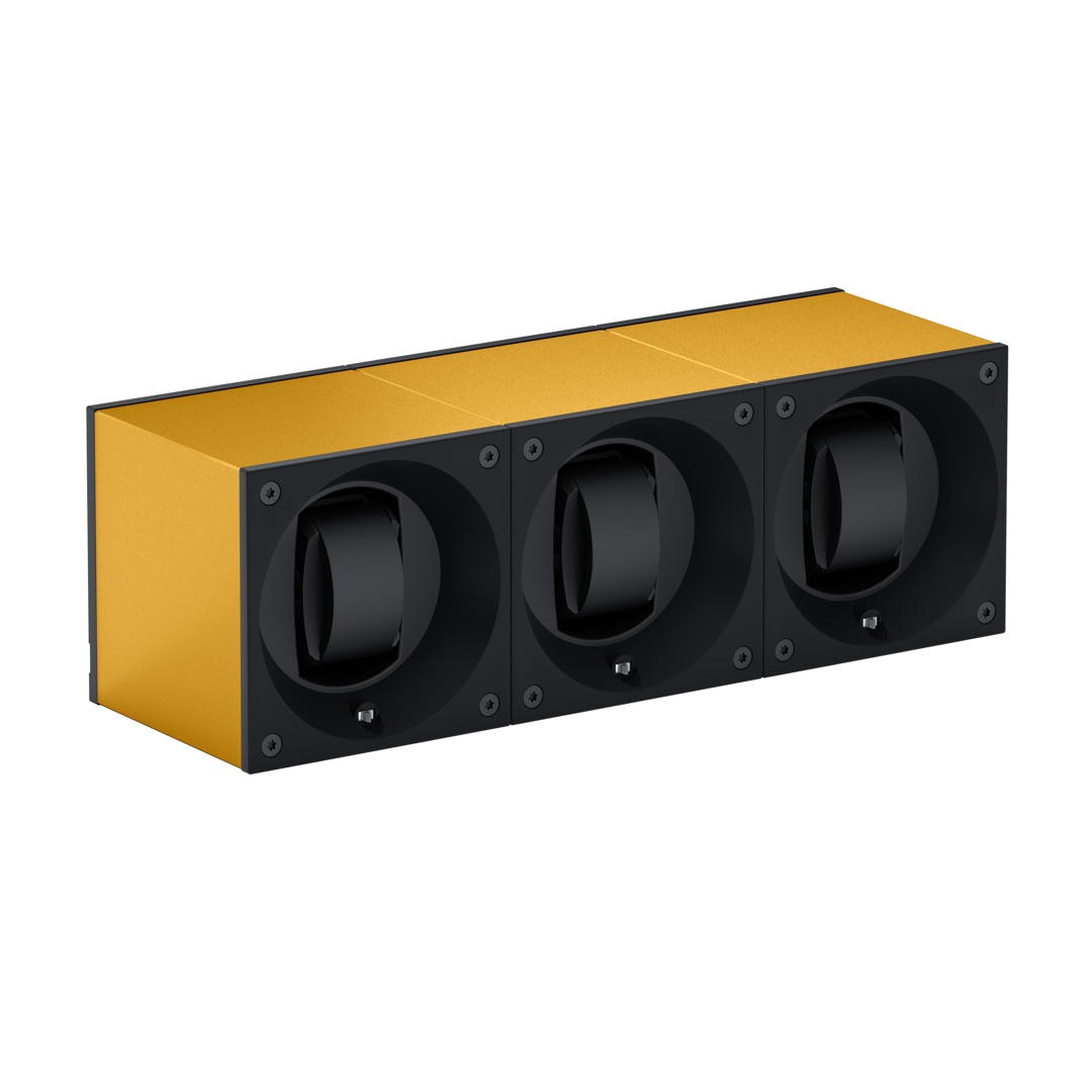 SwissKubik Masterbox Vergoldetes Aluminium - 3 Uhren