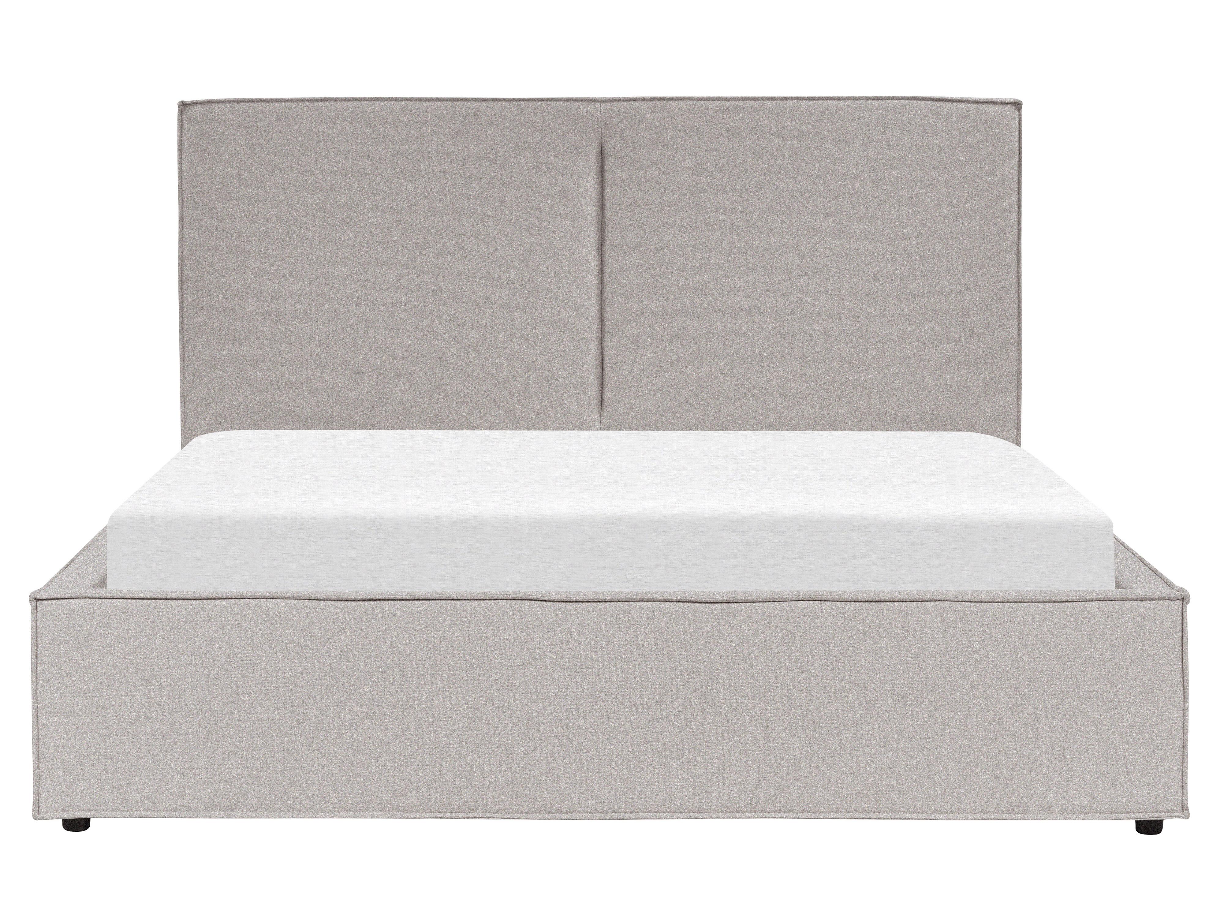 Bed met opbergruimte Stof MOISSAC 160 x 200 cm Lichtgrijs