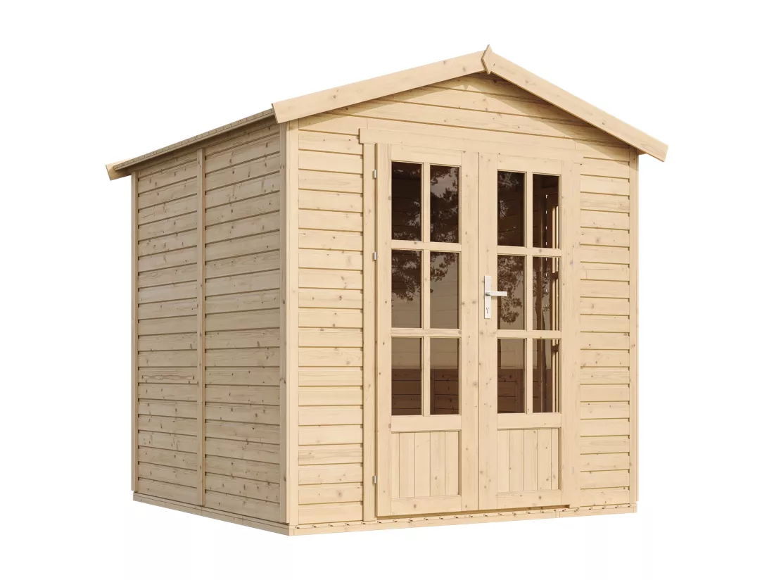 Cabane en bois avec plancher, avec bardeaux bitumineux couleur l233xP222xH233cm - TIMBELA M351FB+H351FBRED